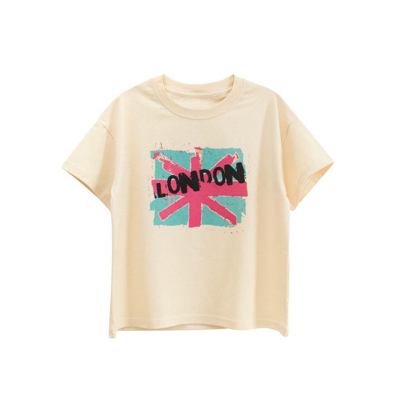 Export Summer New Children's Pure Cotton Printed Short-Sleeved T-Shirt, Medium and Large Children's Clothing, Loose Korean Style Parent-Child Tops