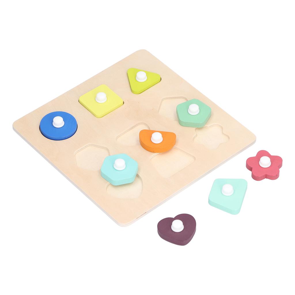 Wooden Peg Puzzles Toys Toddler Educational Knob Learning Puzzle Board Toys for KidsShape