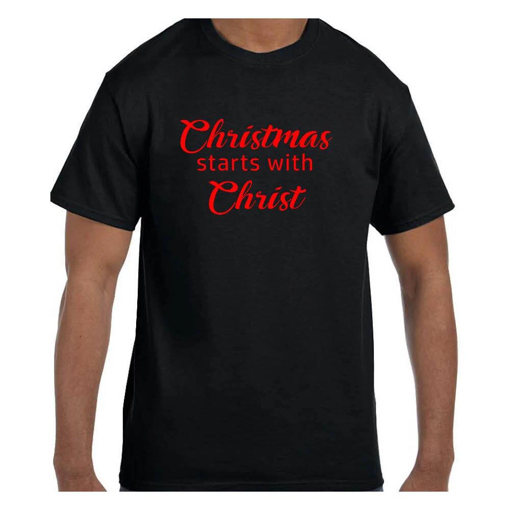 Christian Religious Faith Jesus T shirt Christmas Starts With Christ