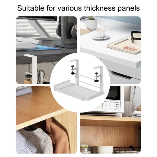 Лоток для прокладки кабелей под столом, регулируемый удлинитель для компьютерного стола, Wi-Fi-маршрутизатор, держатель для проводов, органайзер, металлическая полка для хранения