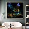 Cute Abstract Fluorescent Cat Animal Diamond Painting Children's Bedroom Cross Stitch Full of Diamonds