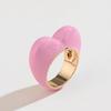 Красочная эмаль Валентин Металлическое сердце Персиковая капля Масляное кольцо для женщин мужчин Унисекс Винтажная бижутерия