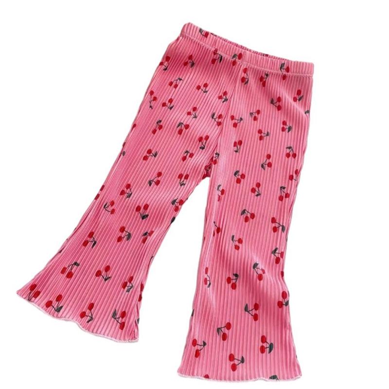 Расклешенные брюки для девочек, детские принтованные брюки, летние детские тонкие брюки с защитой от комаров