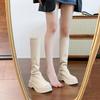 New Style Knee Length Long Boots for Women Elastic Slim Boots Autumn Height Increasing Thick Soled Fashionable High Top Boots