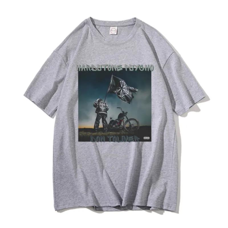 Футболка рэпера Дона Толивера Футболки с музыкальным альбомом Hardstone Psycho Футболки унисекс для женщин Хип-хоп Футболки больших размеров Уличная винтажная одежда унисекс