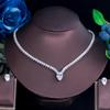 CMM Delicate Shiny Cubic Zirconia Choker Necklace Earrings Jewelry Set