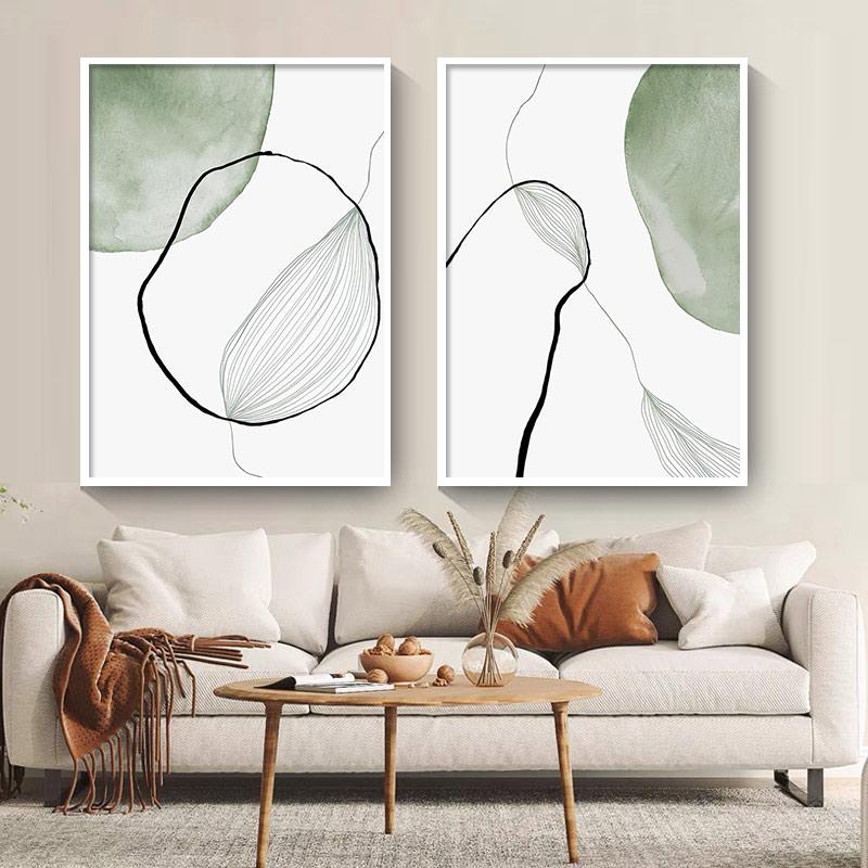Арка, круглая линия, эвкалипт, зеленая геометрия, абстрактные постеры на скандинавскую тему и принты, художественная картина на холсте, настенные панно, декор для гостиной