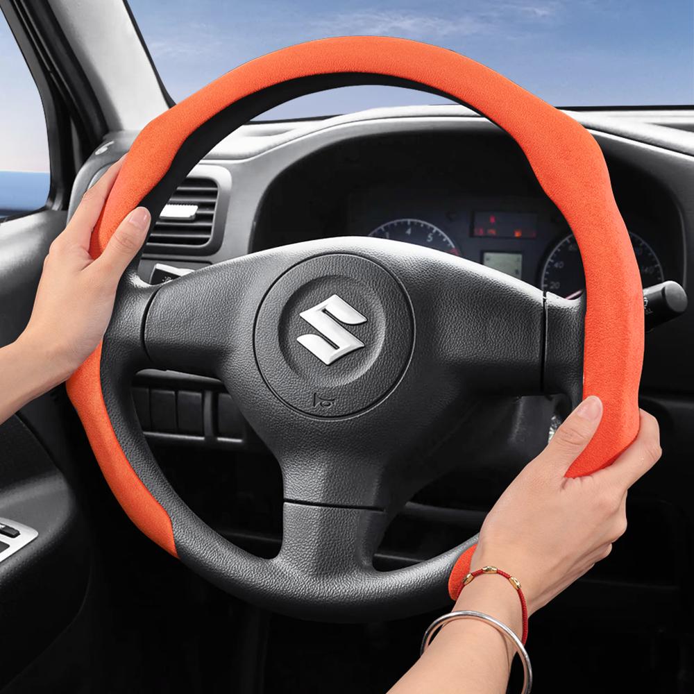 Подходит для Suzuki Premium Замшевая накладка на руль с кнопками, нескользящая и прочная, для Grand Vitara Jimny Swift Alto Celerio Sx4 Kizashi и других моделей