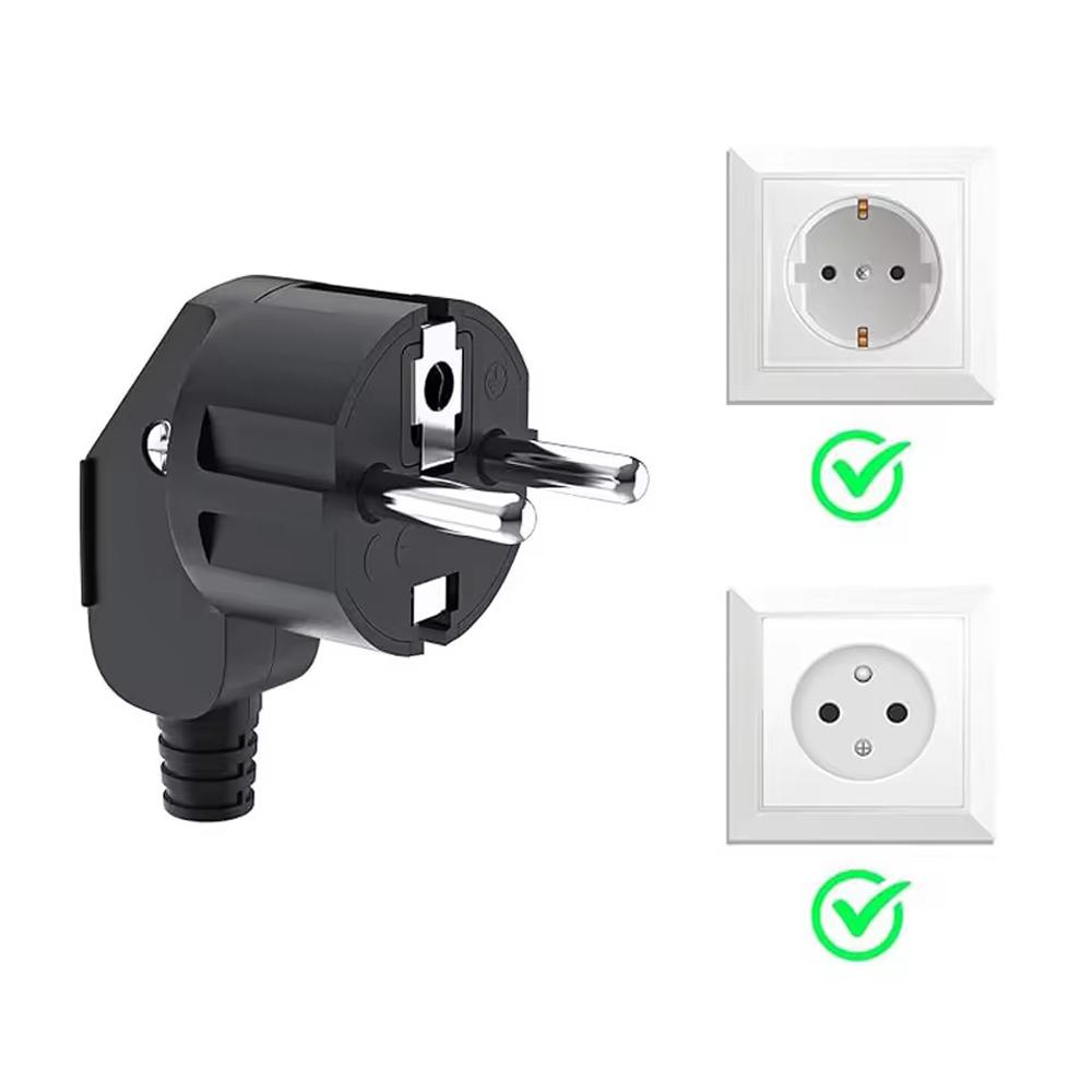 2 Pin EU Plug Adapter Connector 16A Male Replacement Outlets Rewireable Schuko Electeic Socket Plug For Power Extension Cable 1