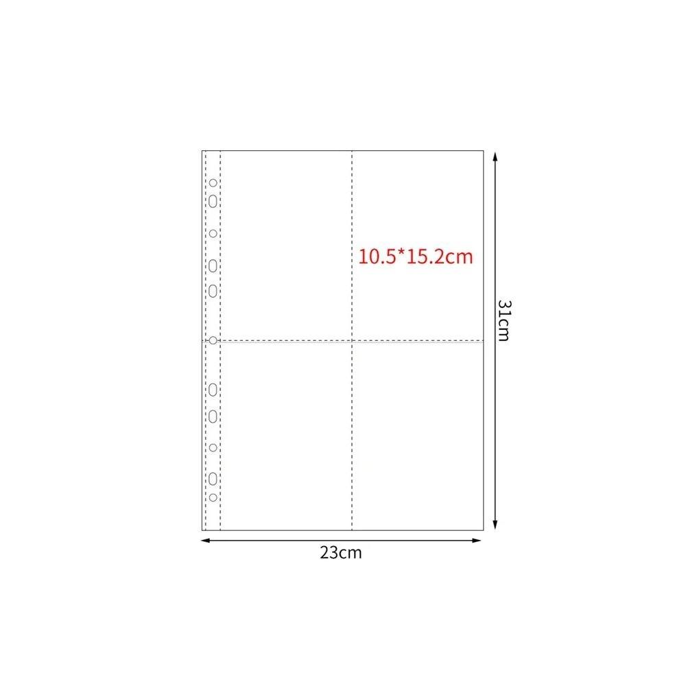 Несколько карманов A4 Kpop фотокарточка переплет прозрачный DIY фотоальбом сменные страницы 4 отверстия 4 кольца PP фотокарточка держатель