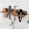Компактный держатель для фена Деревянная полка для щипцов для завивки волос Практичная вешалка для фена Щипцы для завивки