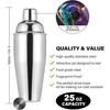 Ensemble de cocktails - inox - 12 pièces - support en bois - 750 ml - durable et polyvalent