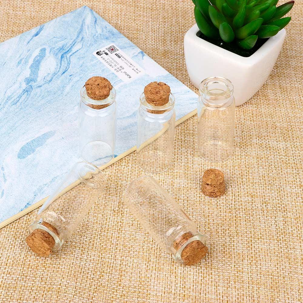 Newest Home Decoration 10ml Glass Craft Containers Mini Cork Stopper Glass Bottle Mini Messages Jar