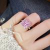 Pink square ring necklace, classic high-end luxury ring necklace set, high-end accessories for dinner parties.