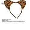 Обруч для волос с леопардовым узором, декор для ушей, повязка на голову для рождественской вечеринки, повязка на голову с изображением животных, тканевый головной убор