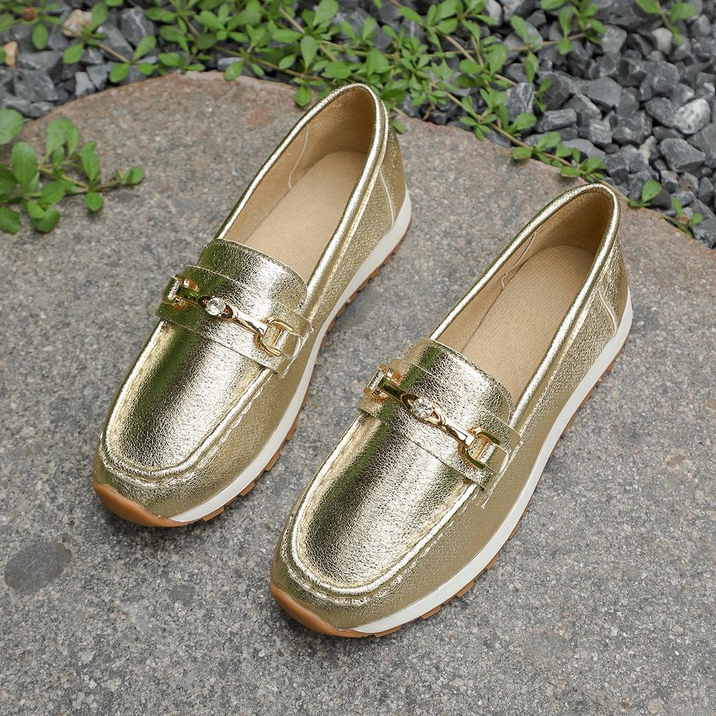 Модные женские балетки из мягкой кожи золотого и серебристого цвета, повседневная модная обувь на платформе, женские слипоны, плоские кроссовки, женские лоферы, большой размер 43