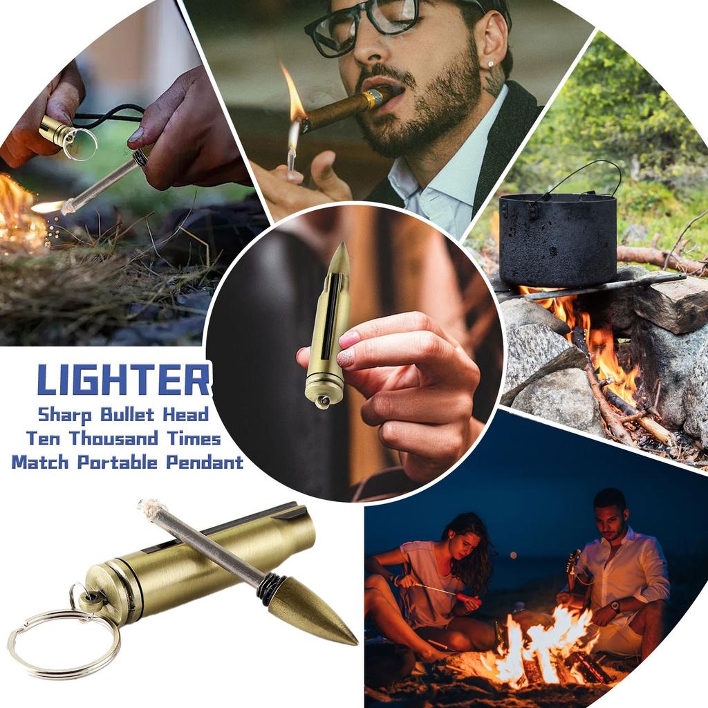 Permanent Metal Matchstick Fire, Keychain Lighting Sticks Reusable Immortal Lighter For Camping Hiking Emergency Gear