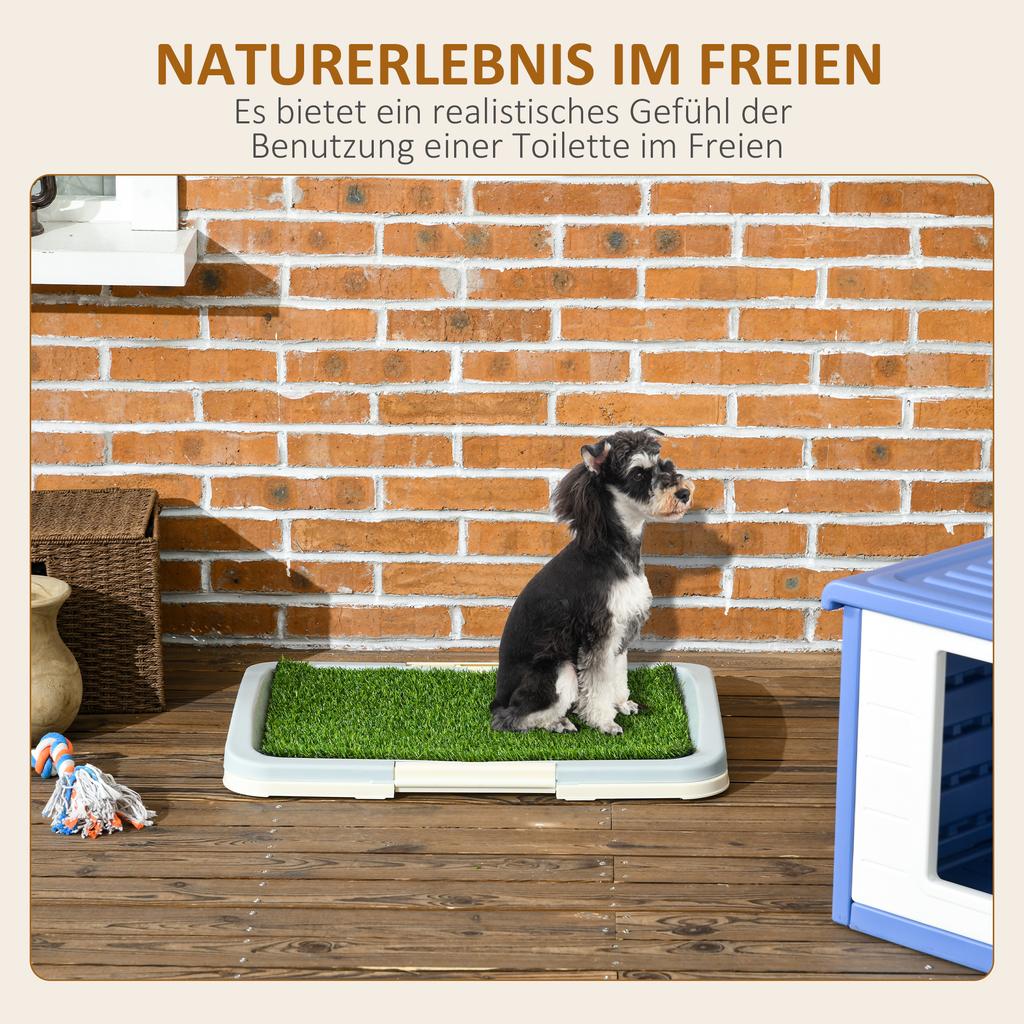 Puppy Training Pad, Indoor Portable Puppy Pad, with Artificial Grass, Grid, Panel, Tray, 63 x 48.5cm