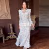 2024 Осень Женское Французское Платье-Двойка для Чаепития, Приталенное Длинное Платье