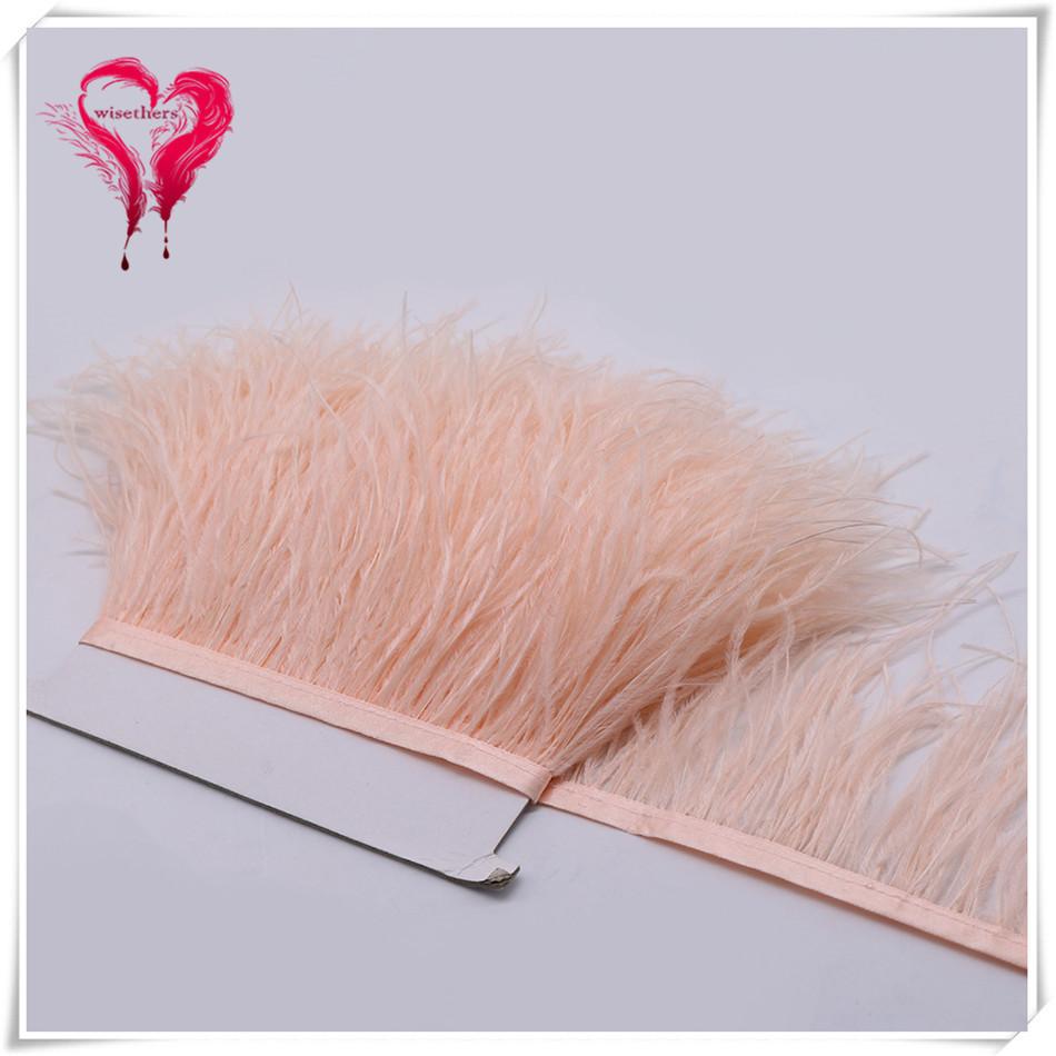 Ostrich Hair Cloth Edge Dress Dress Accessories Skirt Feather Trim With 10-15Cm Tassel