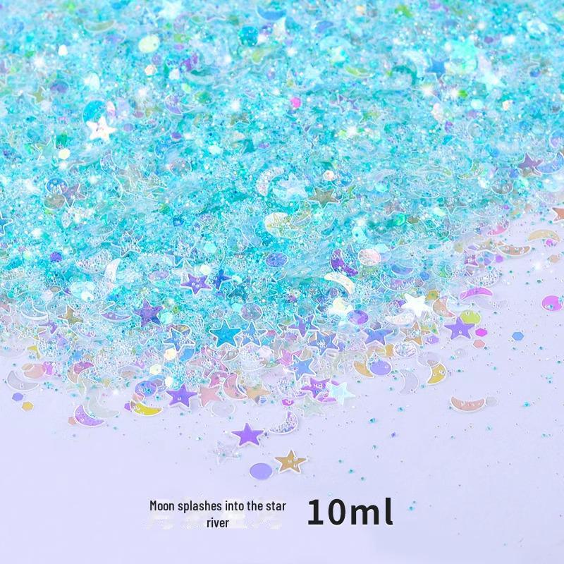 Dreamy Summer Glitter Mix: Hexagonal Sequins, Laser, and Fine Glitter In DIY Hemp Material.