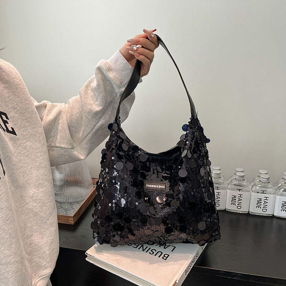 Purse Sequin Tote Bag Evening Bag Silver Shoulder Bag Casual Blingbling Handbag Girls