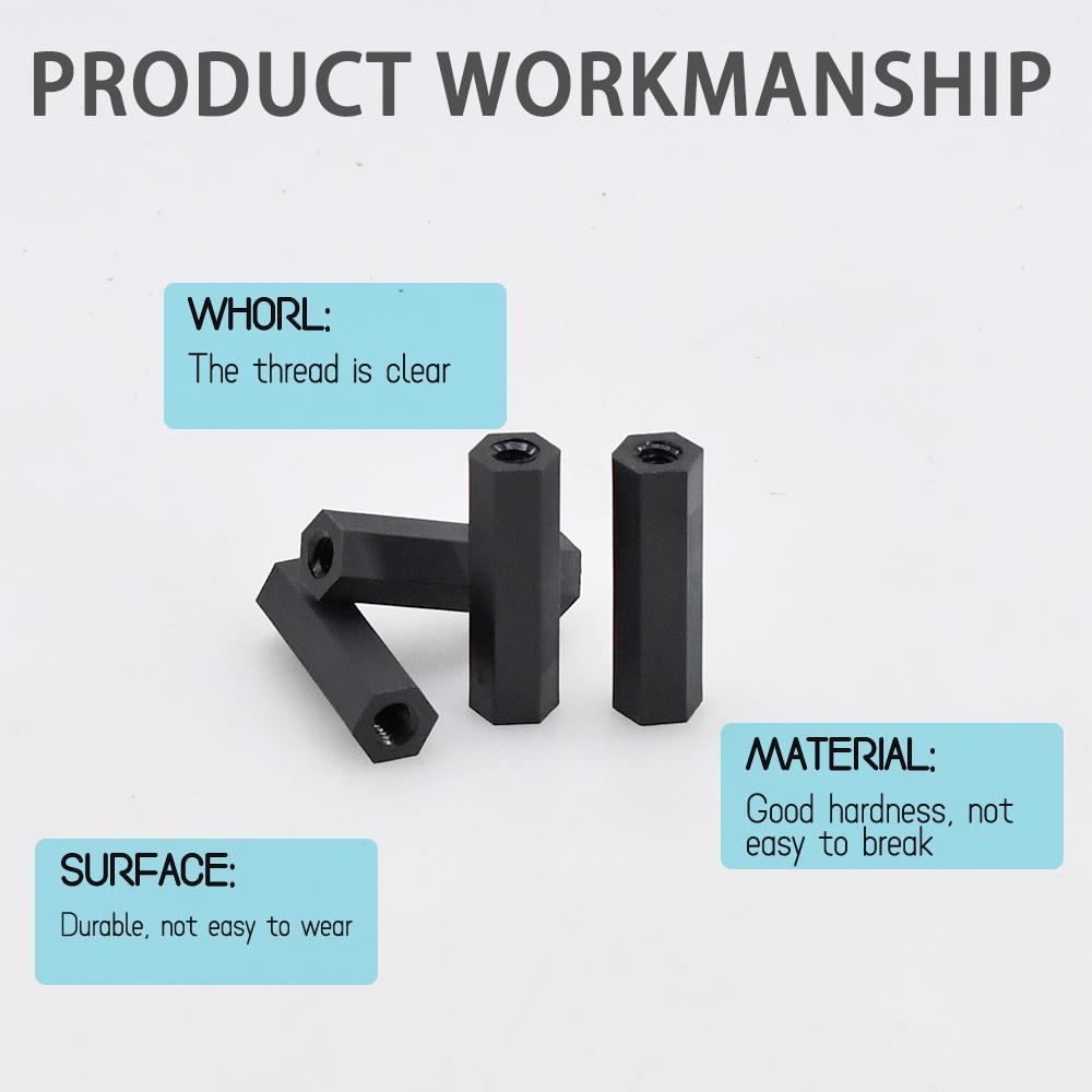 Нейлоновая шестигранная стойка с метрической резьбой для материнской платы, шестигранная проставка черного и белого цвета M2 M2.5 M3 M4
