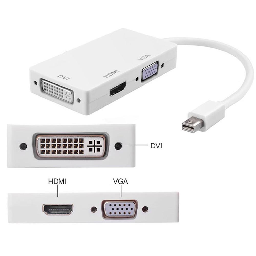 Новый 3-в-1 Mini Displayport Thunderbolt для DVI VGA HDMI-конвертер Кабель-адаптер IMac Mac Mini MacBook