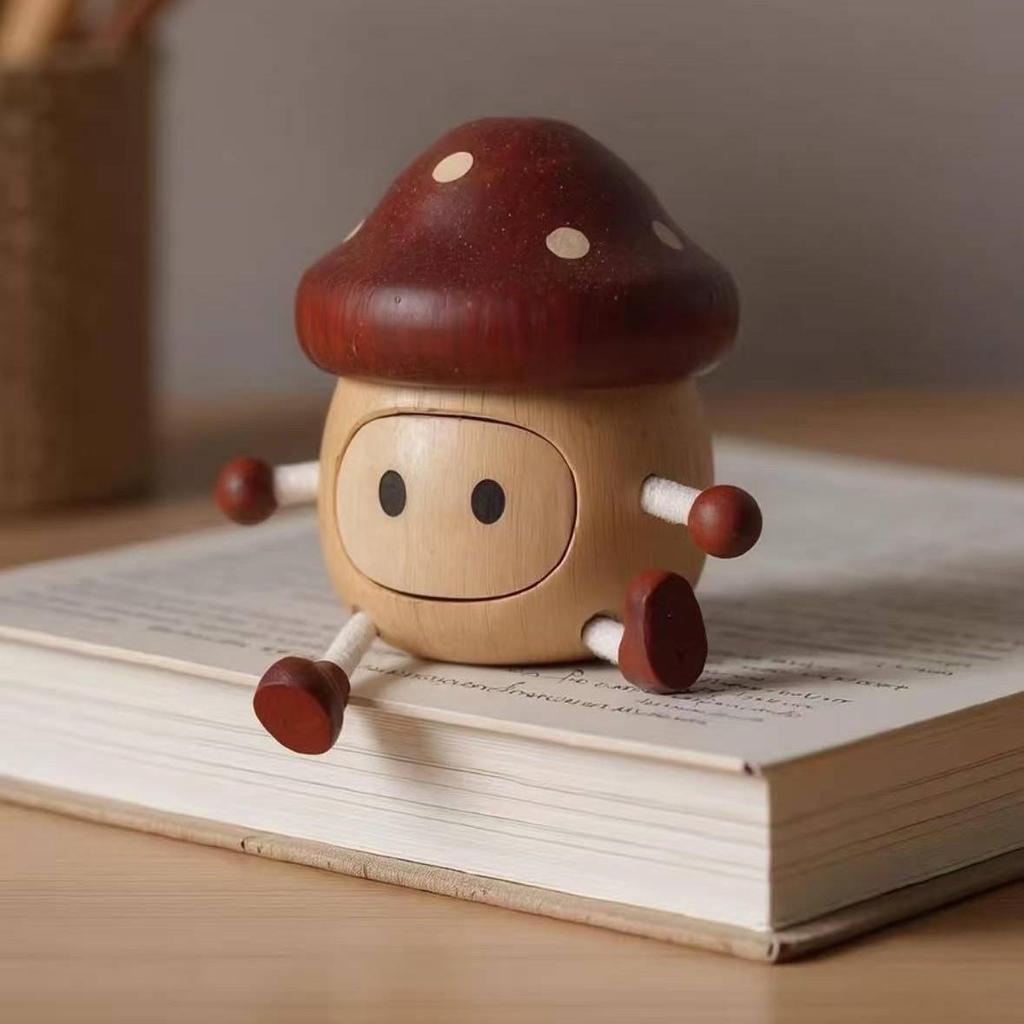 Орнаменты «Чесночный человек» в виде гриба и хурмы из массива дерева - Креативная коробка для хранения сувениров и мелких предметов