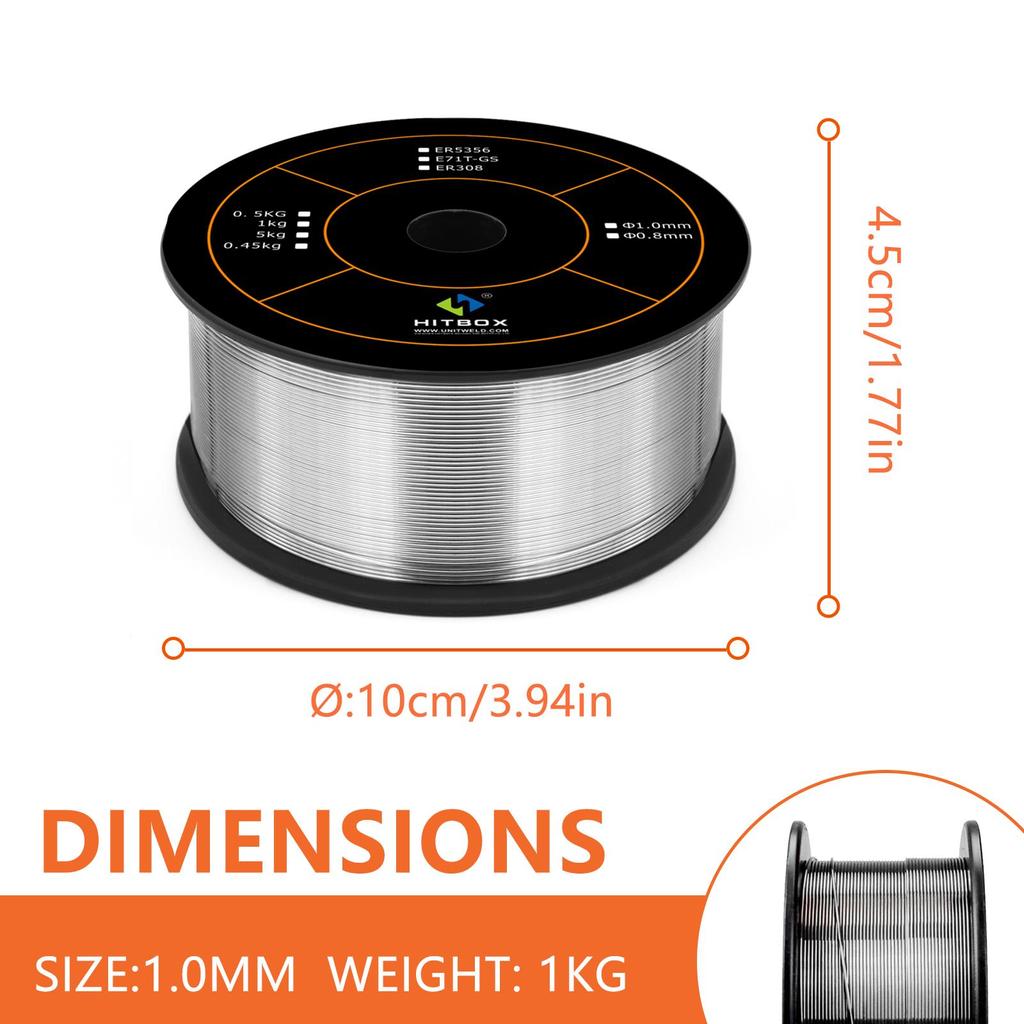 E71T-GS Flux Cored Wire 0.8mm Welding Wire/Rod Gasless Welding Wire 0.8mm/1.0mm For Gasless MIG Welding Machine HITBOX Accessories MIG Wire