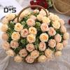 Eco-friendly Artificial Flower 10 Heads Attractive Single Branch Simulation Rose Flower Ornament