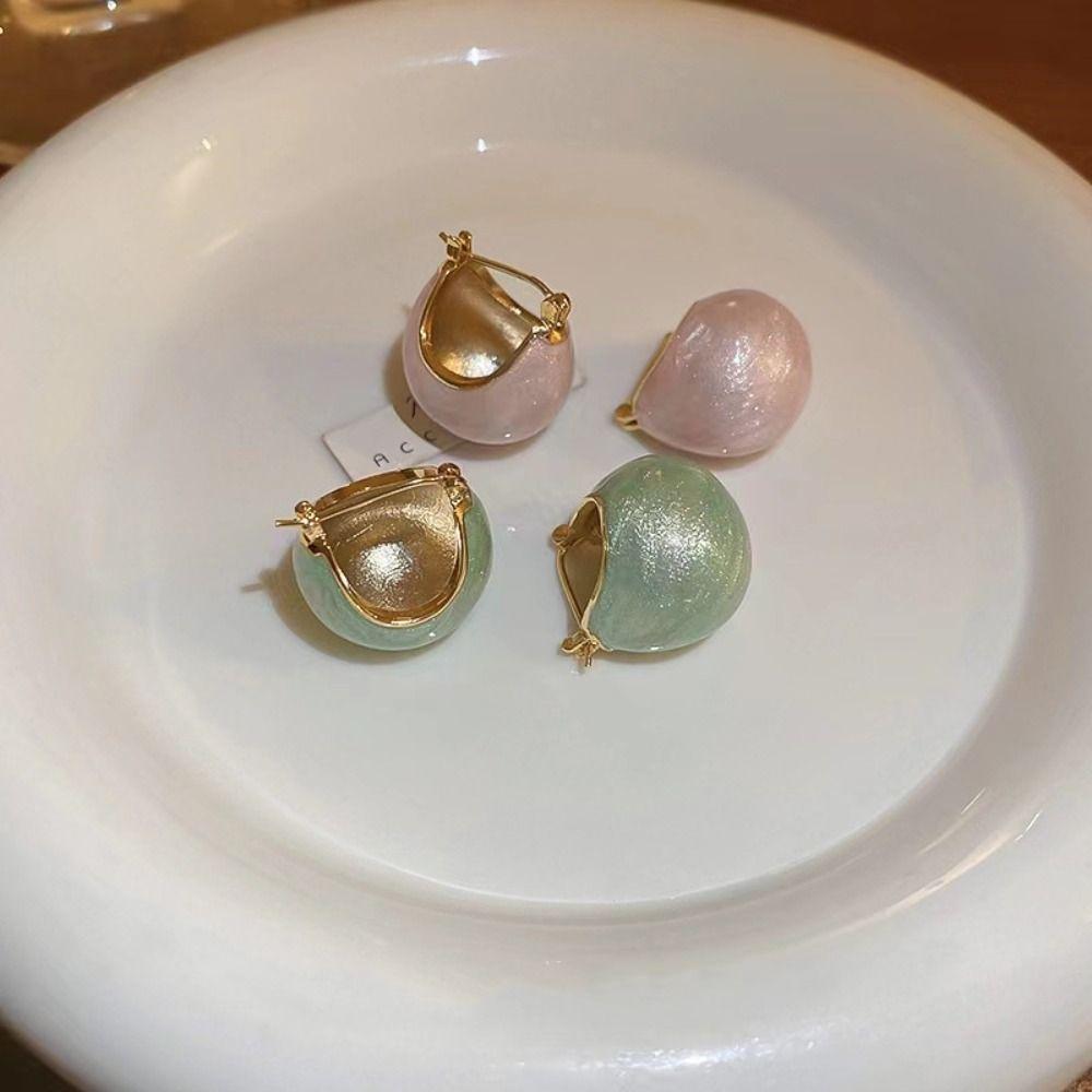 Дизайнерские медные вечерние женские серьги в корейском стиле, серьги-гвоздики, эмалированные серьги с пряжкой для ушей, женские серьги