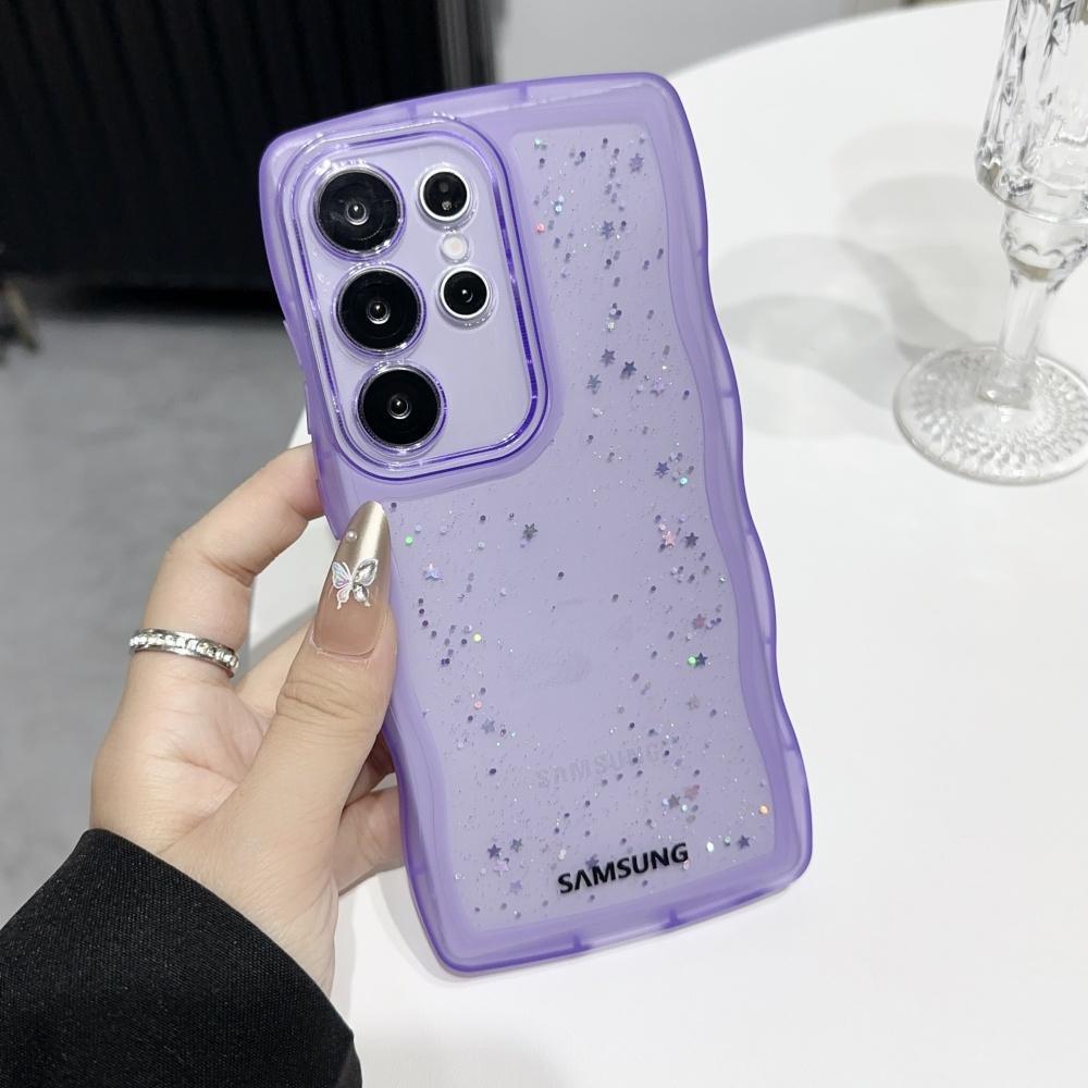 Прозрачный силиконовый чехол для телефона Samsung Galaxy S25 S23 Ultra S24 S22 Plus S23 FE A55 A35 A25 A15 со блестками и пайетками 'Звездное небо', мягкий чехол