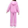 Kids' Plush Long Sleeve Long Pants Loose Pullover Bow Print Hoodie Set