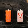 Safe Flameless Candles Halloween LED Pillar Candles, Spooky Face Handheld Candle Light, Battery Party Lights Operated Flickering Fake for Home