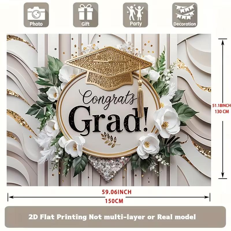 2D Elegant Neutral Graduation Party Bedroom Tapestry