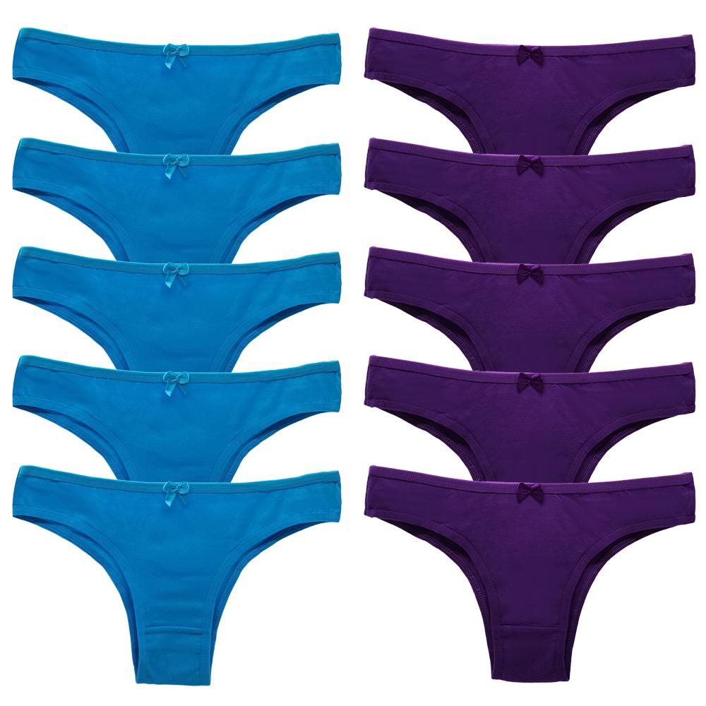 Panties for Woman Cotton Sexy Underwear Ladies Bikini Girls Briefs Soft Knickers Low Waist Intimates Lingerie 10Pcs/set
