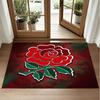 England Rugby Design Crystal Velvet Rug Soft Decorative Mat for Bedroom Entrance