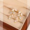 Elegant Zircon Pearl Leaf Earrings 2024: Luxurious, High-End Atmosphere for Women