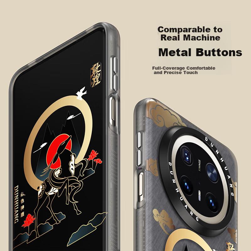 ESCASE Huawei Mate80 Pro Max Magnetic Full-Coverage Shockproof Matte Anti-Fingerprint Lens Protective Case Dunhuang Collaboration Nine-Color Deer