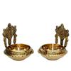Pure Brass Decor Shanku Chakra Kuber Diya 7.62 Cm  2 Pairs In a Pack