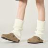 Women's Leg Warmer, White Knitted Warm Calf Socks, Suitable for Autumn and Winter