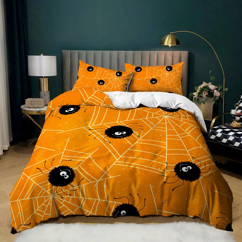 Holiday Halloween Three-Piece Digital Printing Quilt Cover Bedding