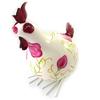 [M7783] - Ceramic Figurine 'Cororico Rooster' White Pink (20 Cm)