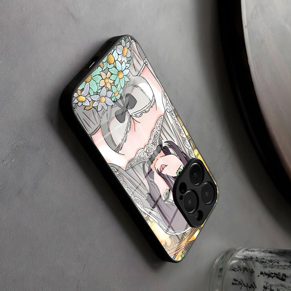 Reze Beauty Японское Аниме Чехол для Телефона Стекло Для IPhone17 Air 16 15 17 14 Pro Max 13 12 Простой Стиль 11 X XS XR Plus Для Samsung S 2