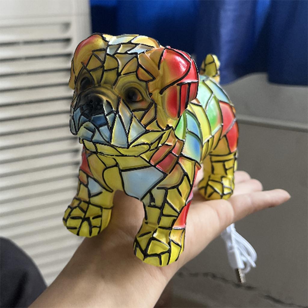 Ночной светильник Dog Series Art, французская лампа, лампа Corgi, настольный ночник с витражной смолой, светодиодный столик для милых питомцев, винтажный декор для дома в виде животных