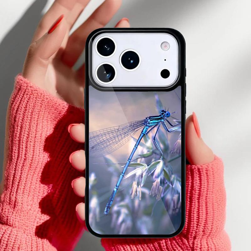 Чехол для телефона с изображением стрекозы, животное, арт, для iPhone 17 16 15 14 13 Pro Max, задняя крышка для 12 11 Pro, Coque