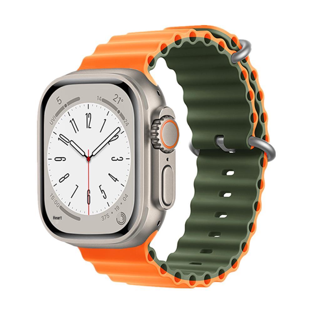 Силиконовый ремешок Apple Watch 11 Ultra с двойной пряжкой