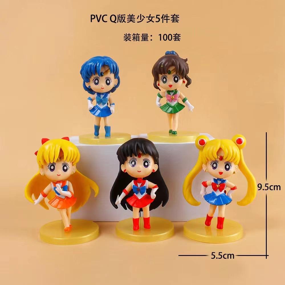 5 шт. Аниме Фигурка Сейлор Мун Мультяшная Figuarts mini Меркурий Марс Юпитер Венера Игрушки Для Девочек Модель Подарок Куклы Статичная Кукла