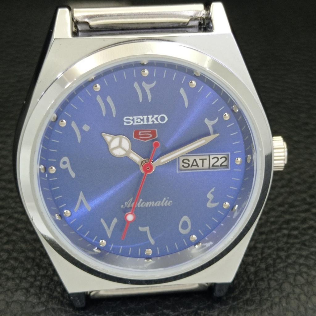 АВТОМАТИЧЕСКИЕ ВИНТАЖНЫЕ ВОССТАНОВЛЕННЫЕ ЧАСЫ SEIKO 5 JAPAN 6309A МУЖСКИЕ С СИНИМ ЦИФЕРБЛАТОМ a441392-5